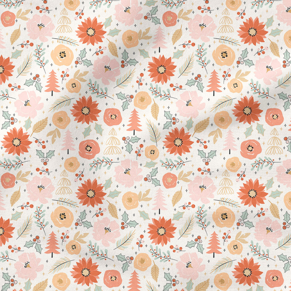 Boho Floral | Holiday Fabric Design | Julie Storie Designs