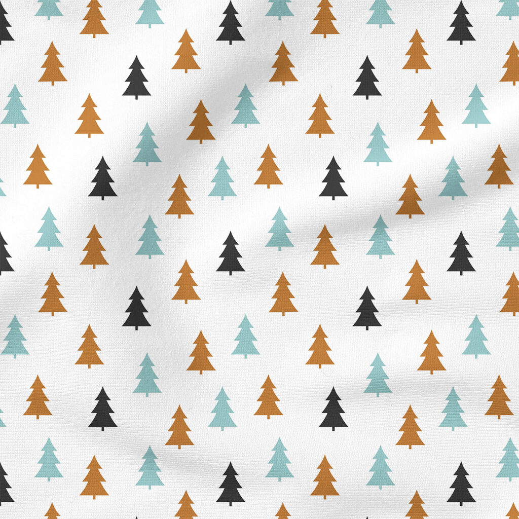 Christmas Tree (Blue) | Holiday Fabric Design | Julie Storie Designs