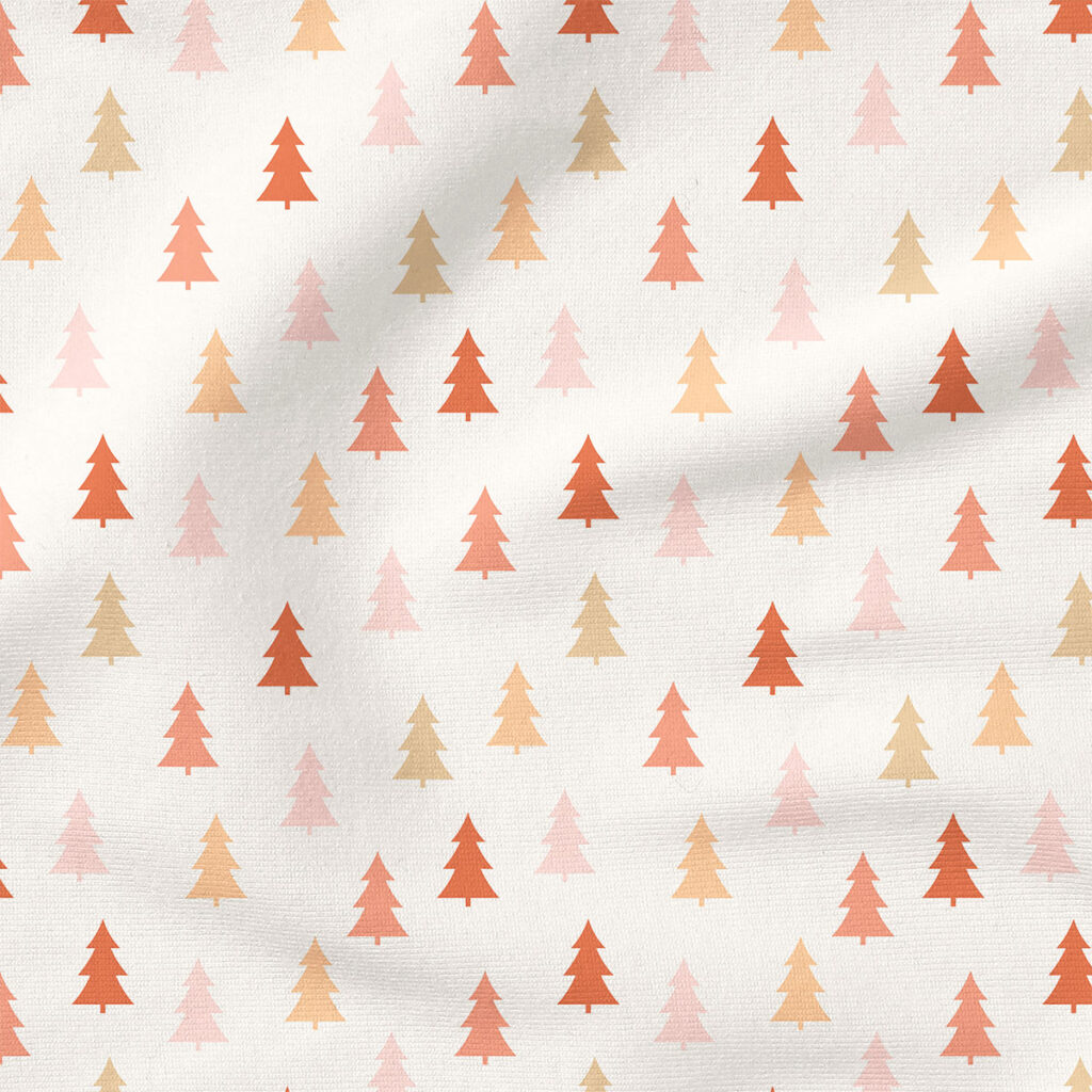 Christmas Tree (Pink on Pink) | Holiday Fabric Design | Julie Storie Designs