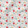 Reindeer Floral (Red and Green) | Holiday Fabric Design | Julie Storie Designs