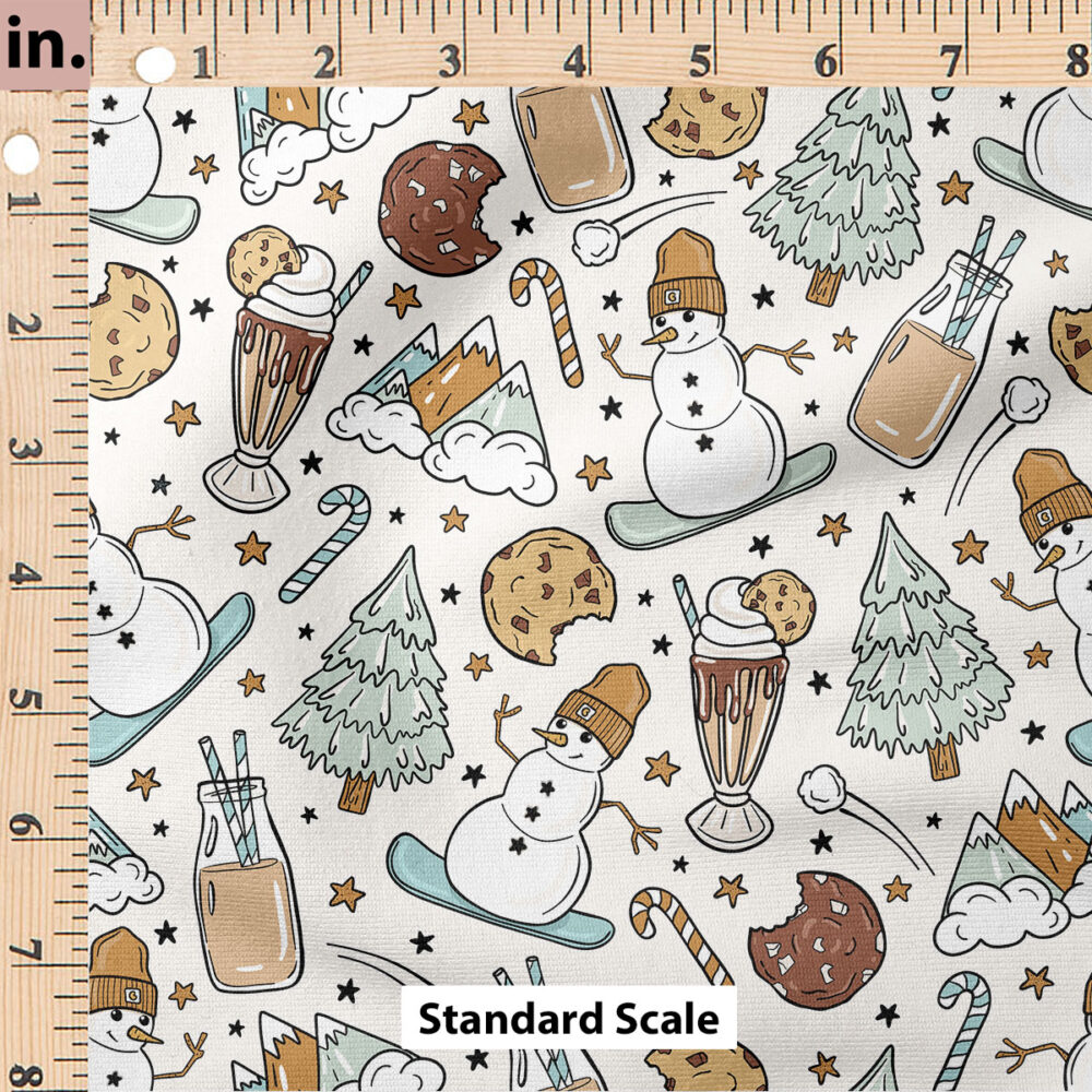 Ruler Scale for Snowboarding Snowmen (Blue and Cream) by Julie Storie Designs