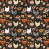 Charlotte Floral Chickens (Dark) | Animals