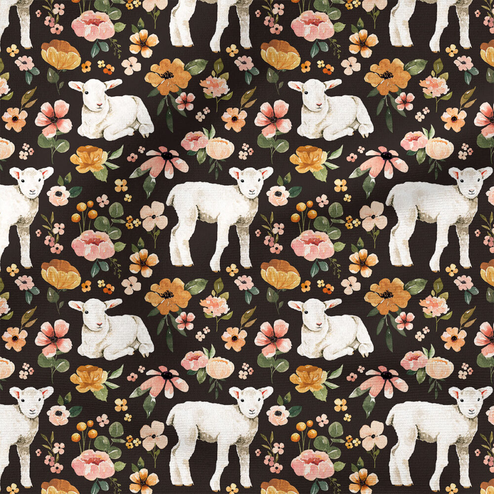 Charlotte Floral Lambs (Dark) | Animals