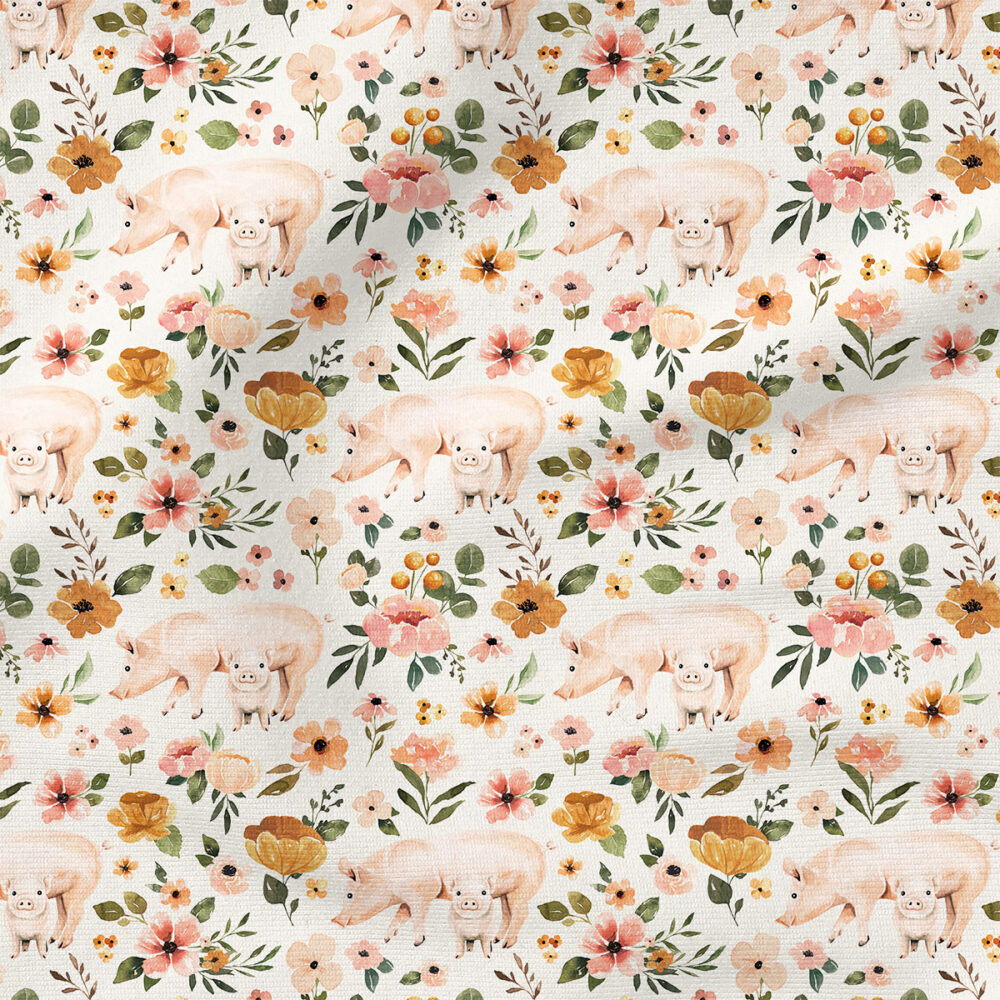 Charlotte Floral Pigs (Cream) | Animals