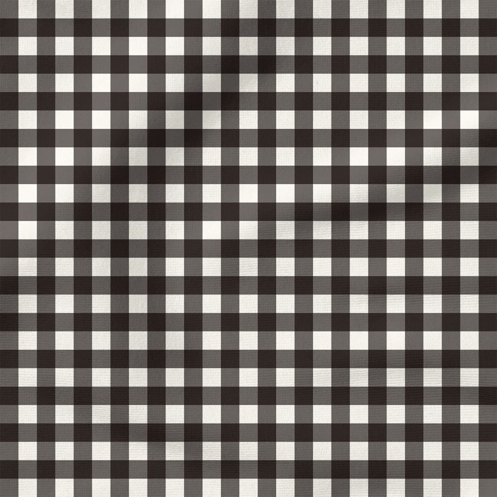 Charlotte Gingham (Black) | Stripes and Shapes Fabric Design | Cate and Rainn