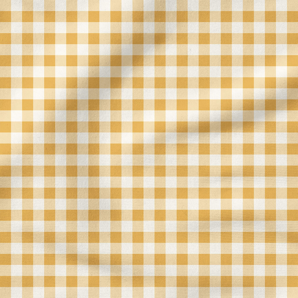 Charlotte Gingham (Yellow) | Stripes and Shapes Fabric Design | Cate and Rainn