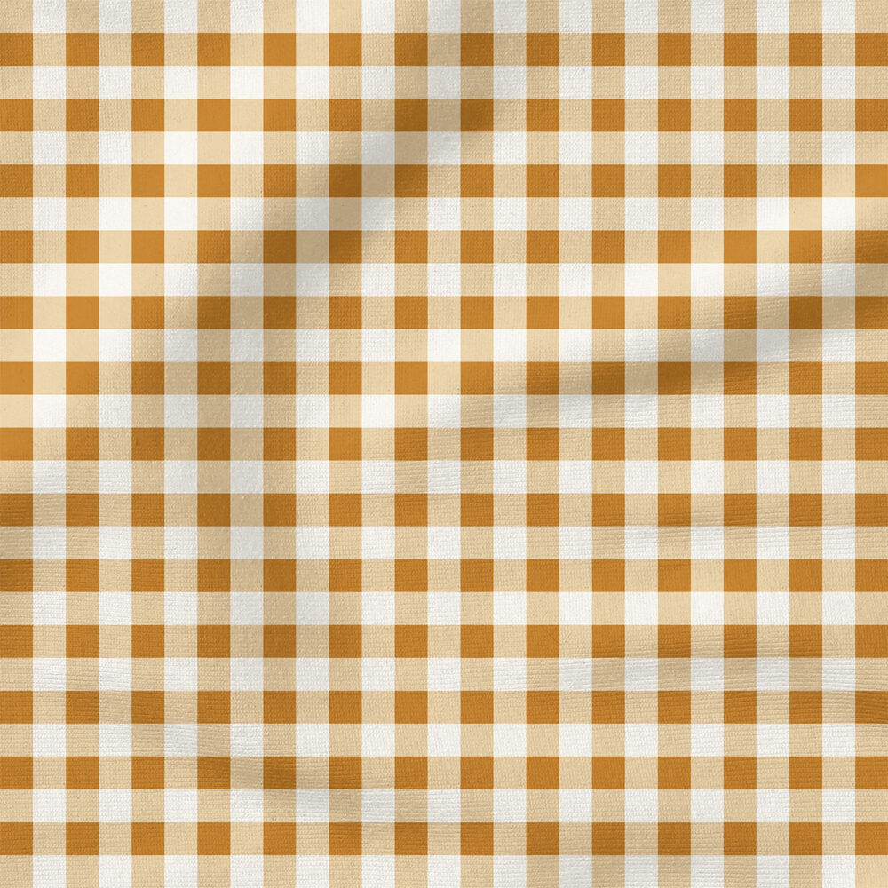 Charlotte Textured Gingham (Mustard Yellow) | Stripes and Shapes Fabric Design | Cate and Rainn