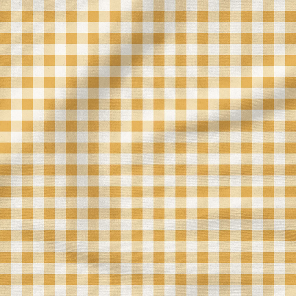 Charlotte Textured Gingham (Yellow) | Stripes and Shapes Fabric Design | Cate and Rainn