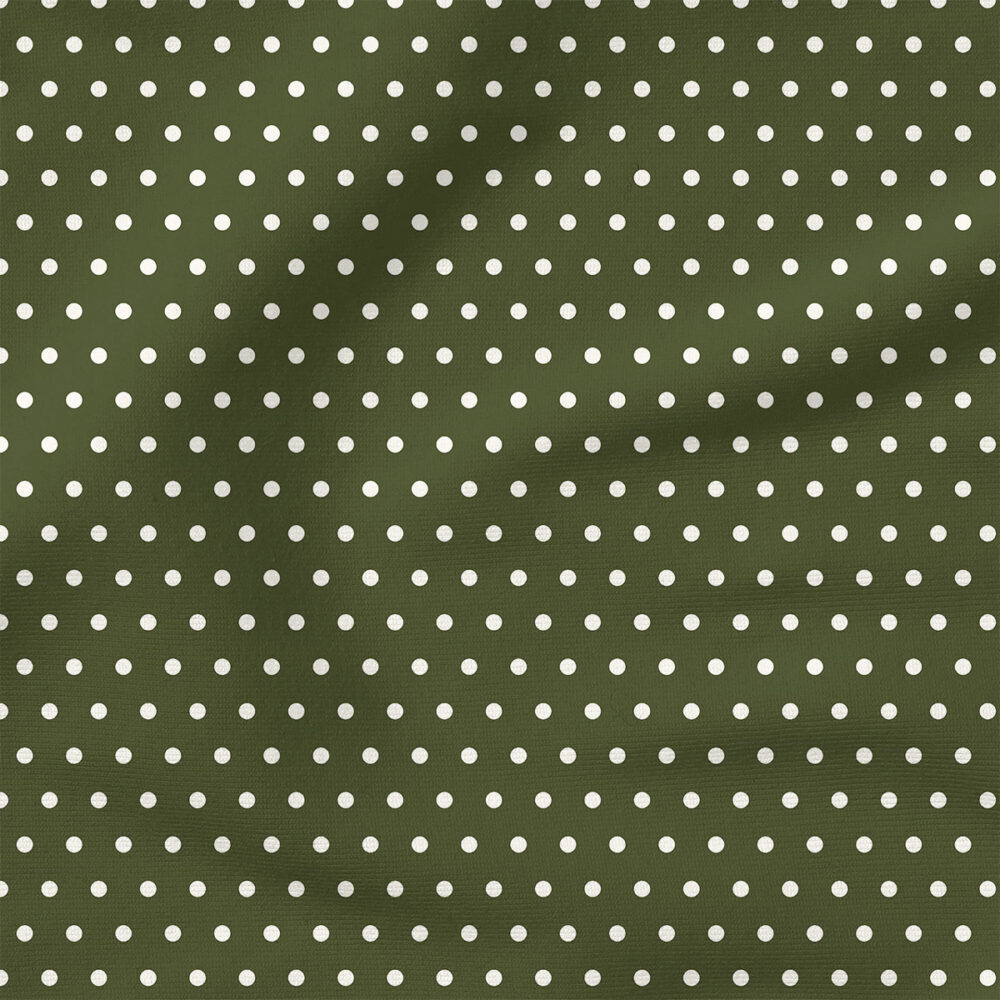 Charlotte Polka Dot (Forest Green) | Stripes and Shapes Fabric Design | Cate and Rainn