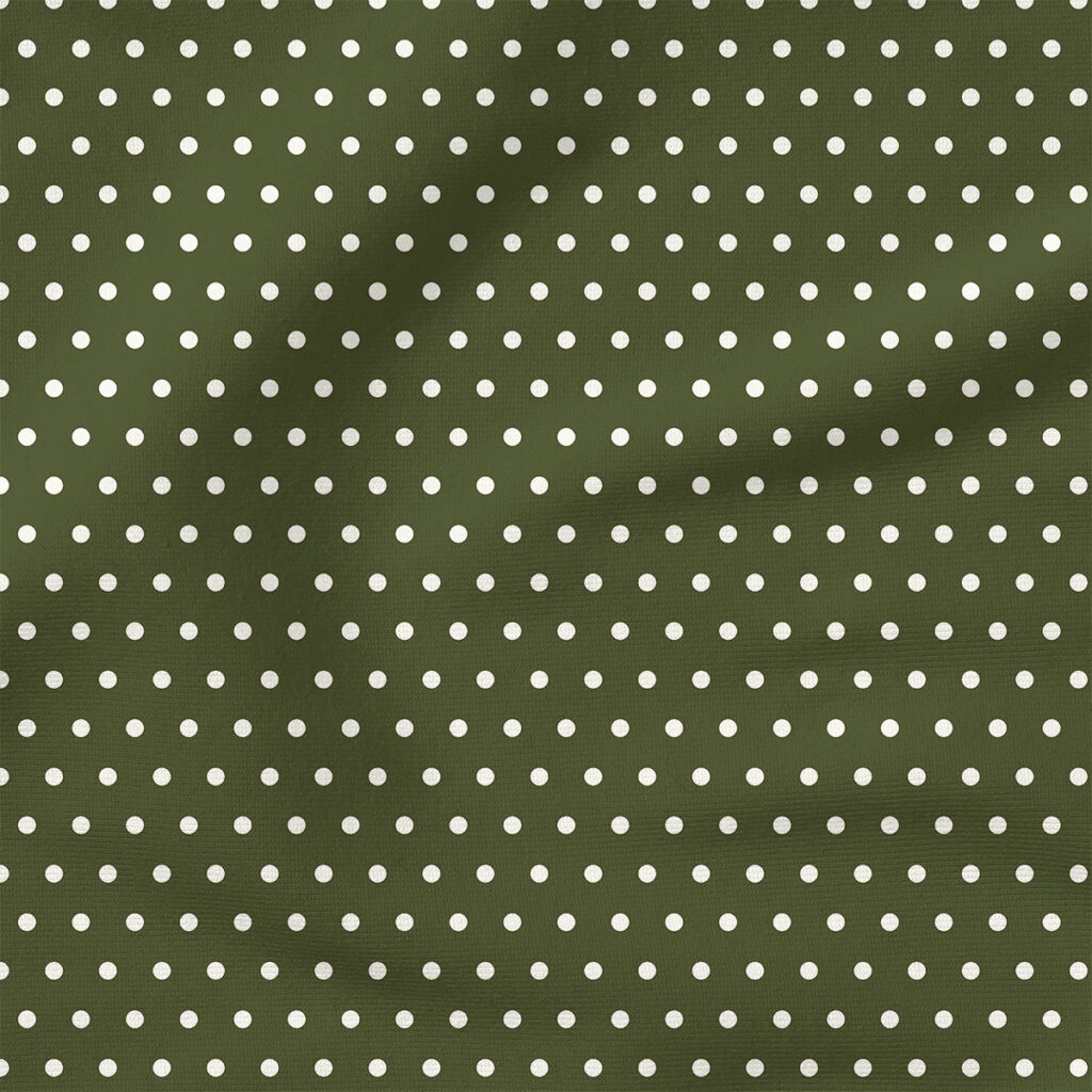 Charlotte Polka Dot (Forest Green) | Stripes and Shapes Fabric Design | Cate and Rainn