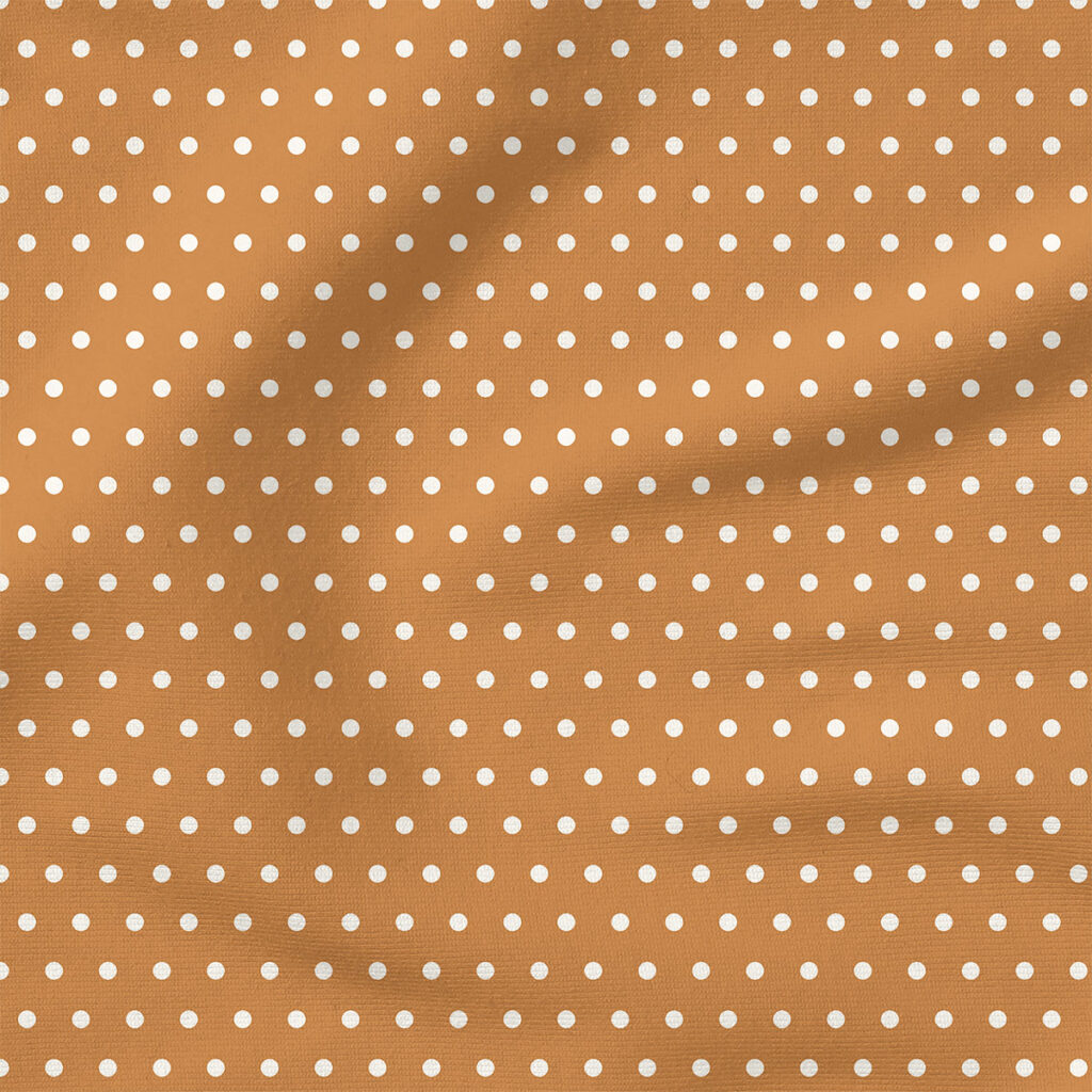 Charlotte Polka Dot (Orange) | Stripes and Shapes Fabric Design | Cate and Rainn