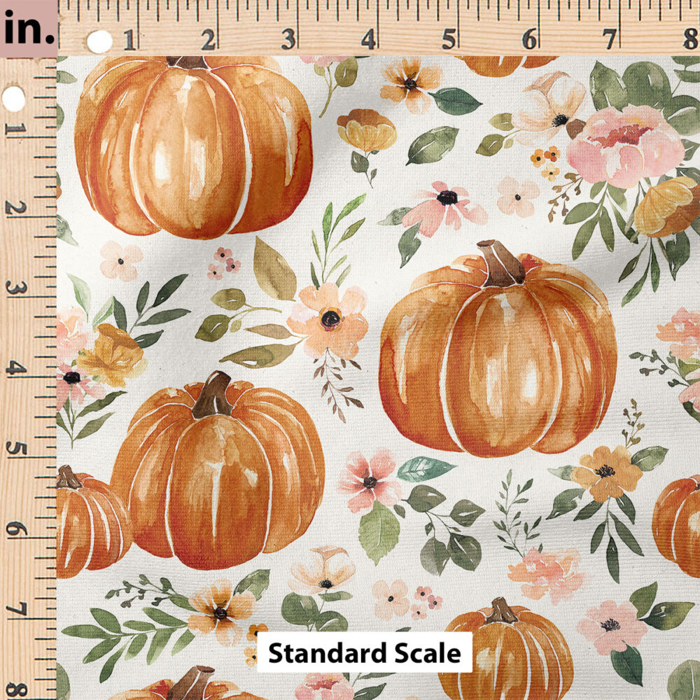 Ruler Scale for Charlotte Pumpkin Floral (Cream) by Cate and Rainn