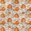 Charlotte Pumpkin Floral (Cream) | Botanical Fabric Design | Cate and Rainn