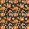 Charlotte Pumpkin Floral (Dark) | Botanical Fabric Design | Cate and Rainn