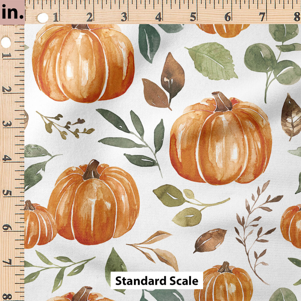 Ruler Scale for Charlotte Pumpkin Leaves (White) by Cate and Rainn