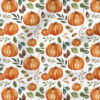 Charlotte Pumpkin Leaves (White) | Botanical Fabric Design | Cate and Rainn