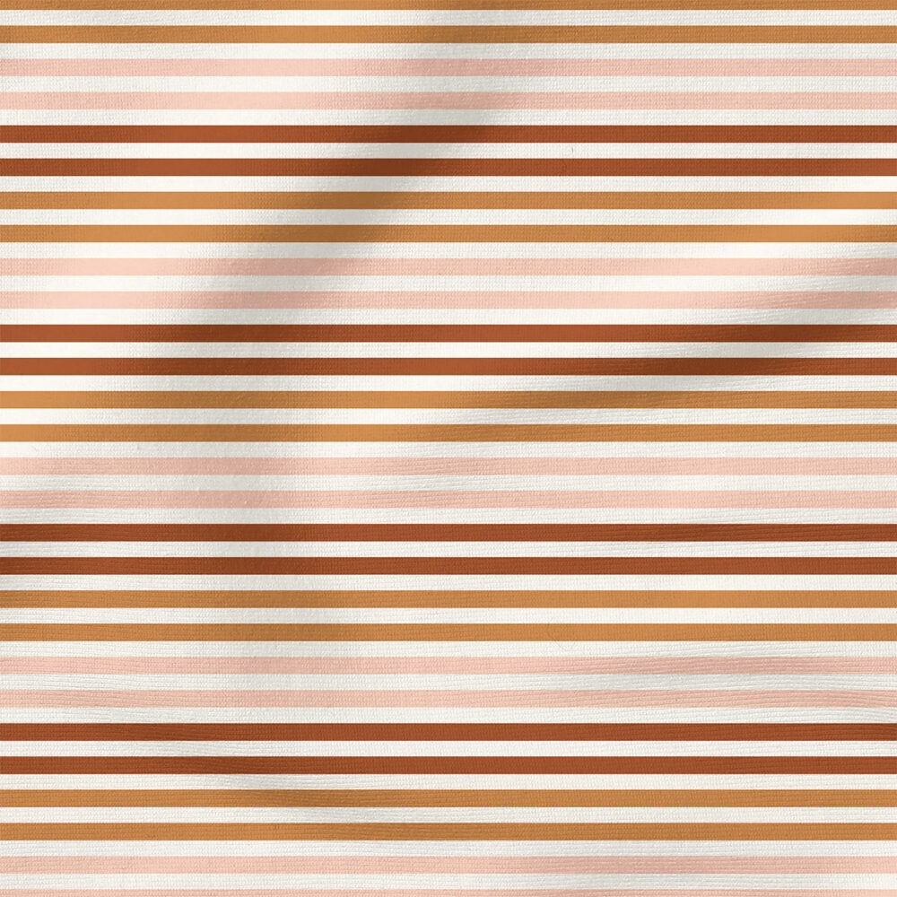 Charlotte Stripes (Pink Orange) | Stripes and Shapes Fabric Design | Cate and Rainn