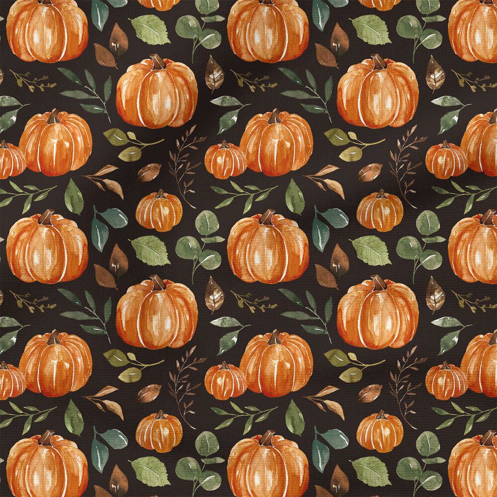 Pumpkin Leaves (Dark) | Food Fabric Design | Cate and Rainn