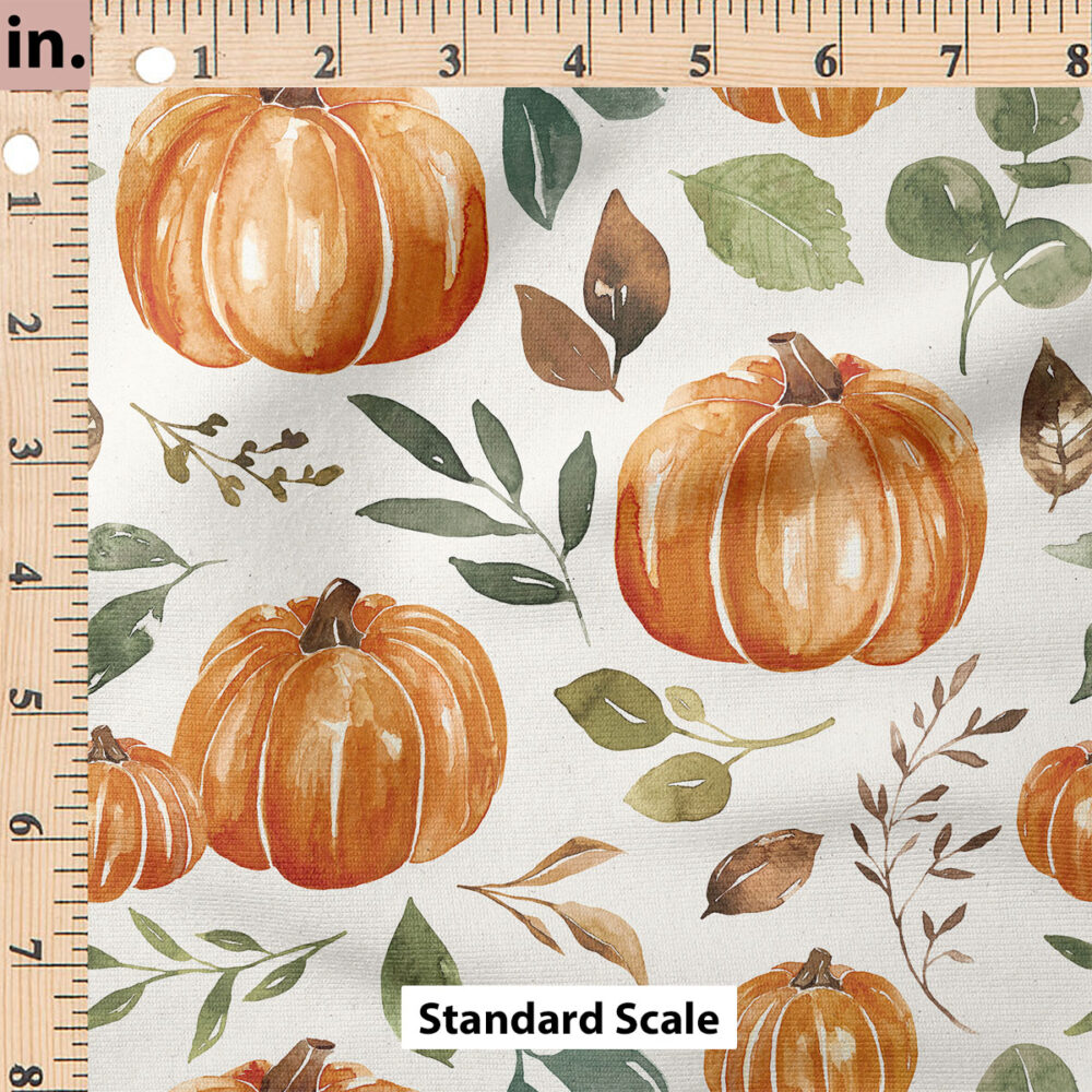 Ruler Scale for Pumpkin Leaves Textured (Cream) by Cate and Rainn