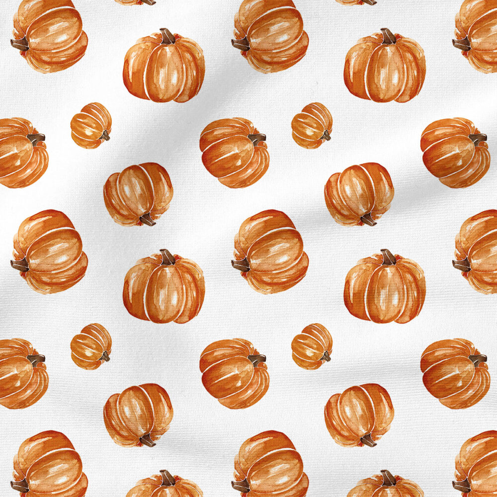 Pumpkins (White) | Food Fabric Design | Cate and Rainn