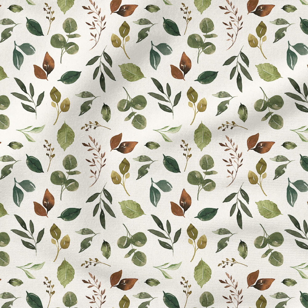 Watercolor Leaves (Multi) | Botanical Fabric Design | Cate and Rainn