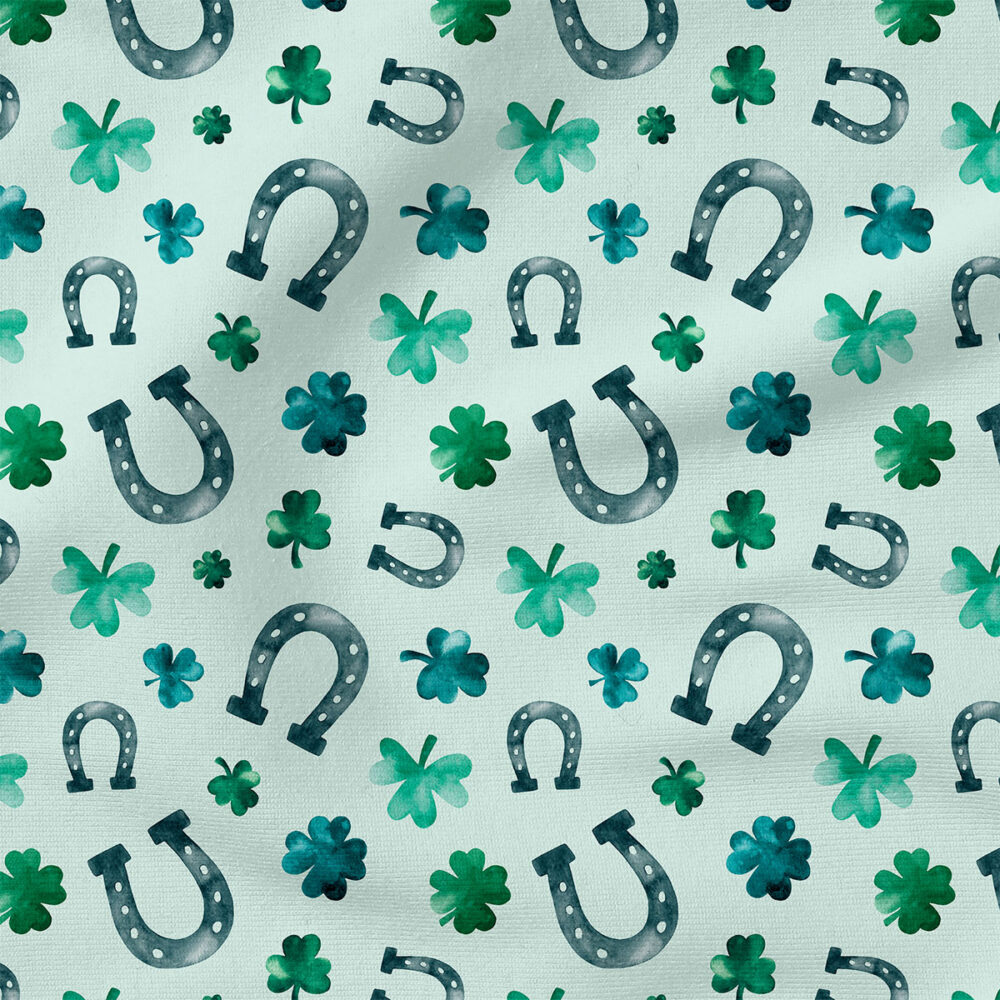 Horseshoe (Mint Blue) | Holiday Fabric Design | Cate and Rainn