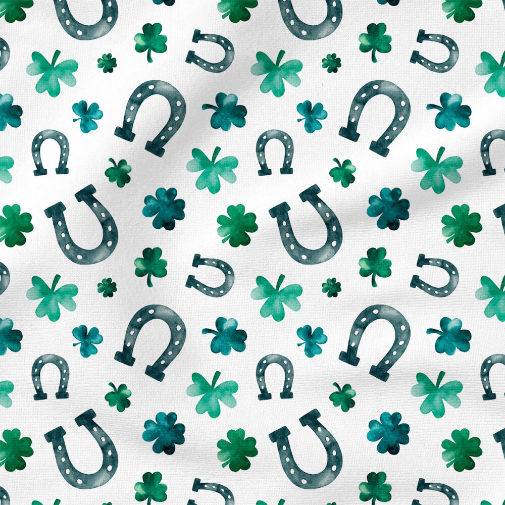 Horseshoe (White) | Holiday Fabric Design | Cate and Rainn