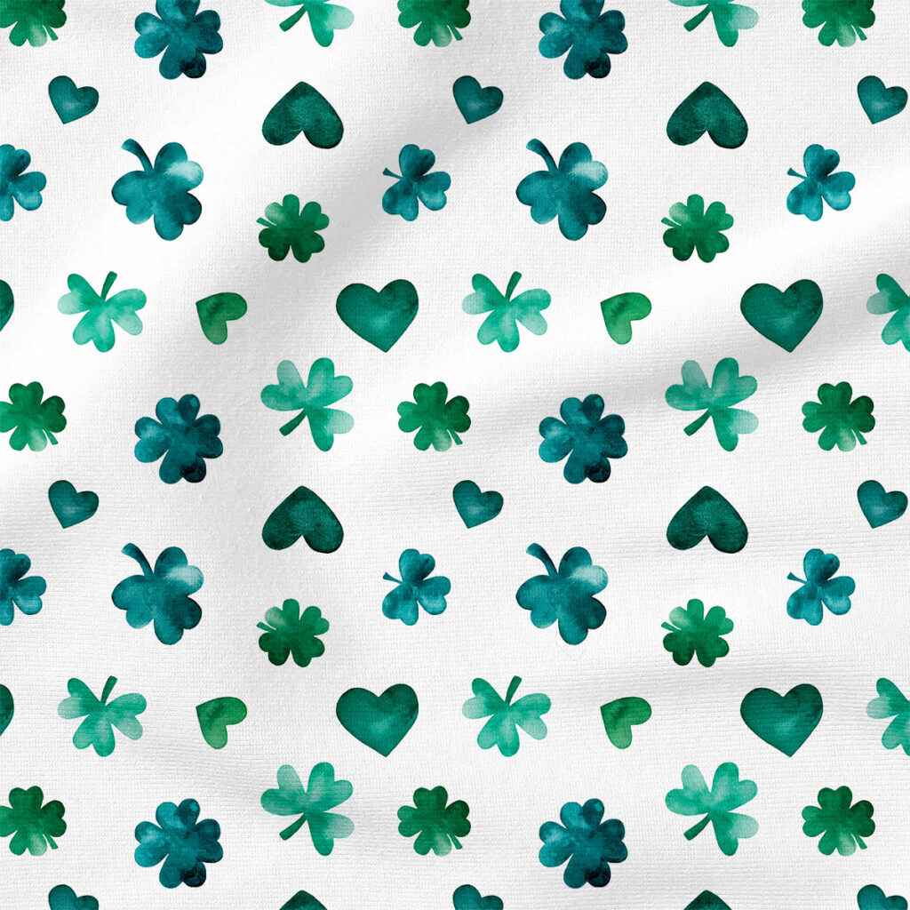 Shamrocks Hearts | Holiday Fabric Design | Cate and Rainn