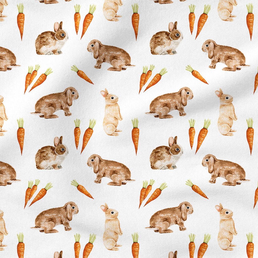 Bunnies and Carrots (White) | Holiday