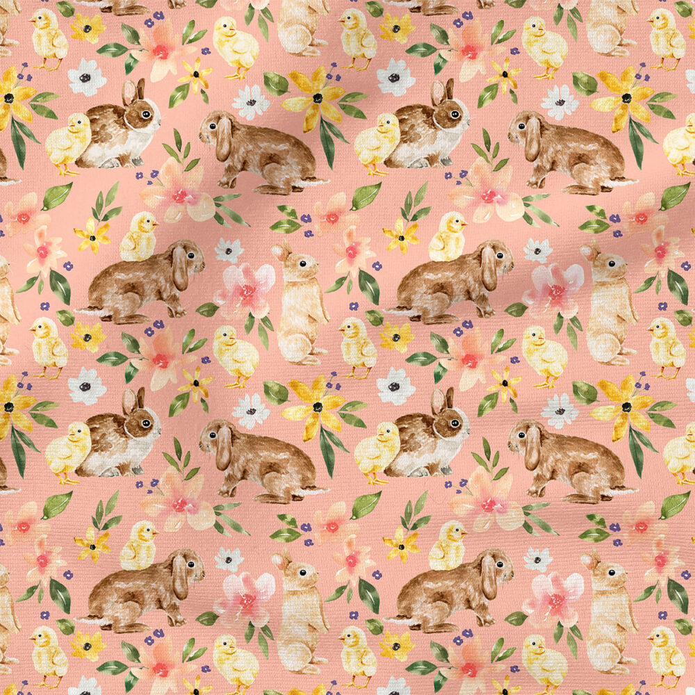 Bunnies and Chicks Floral (Pink) | Holiday