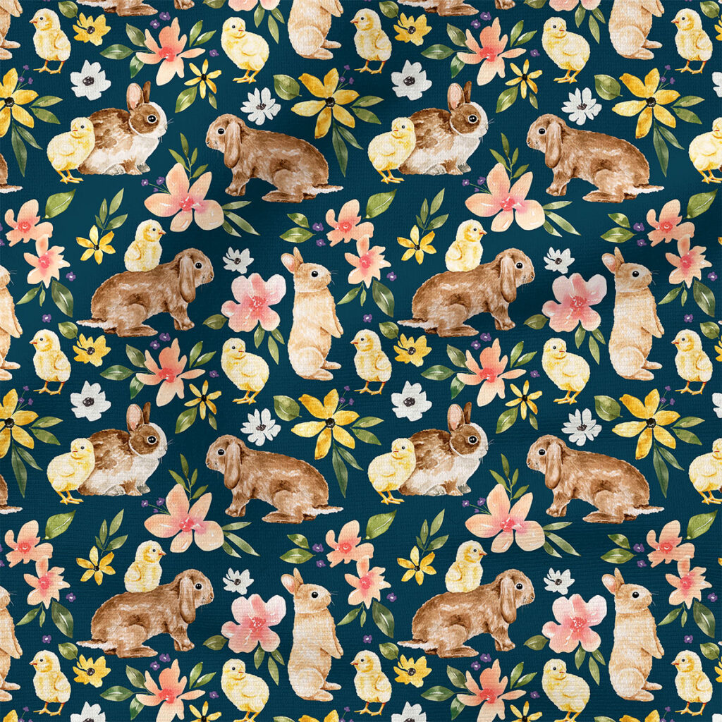 Bunnies and Chicks (Navy Blue) | Holiday