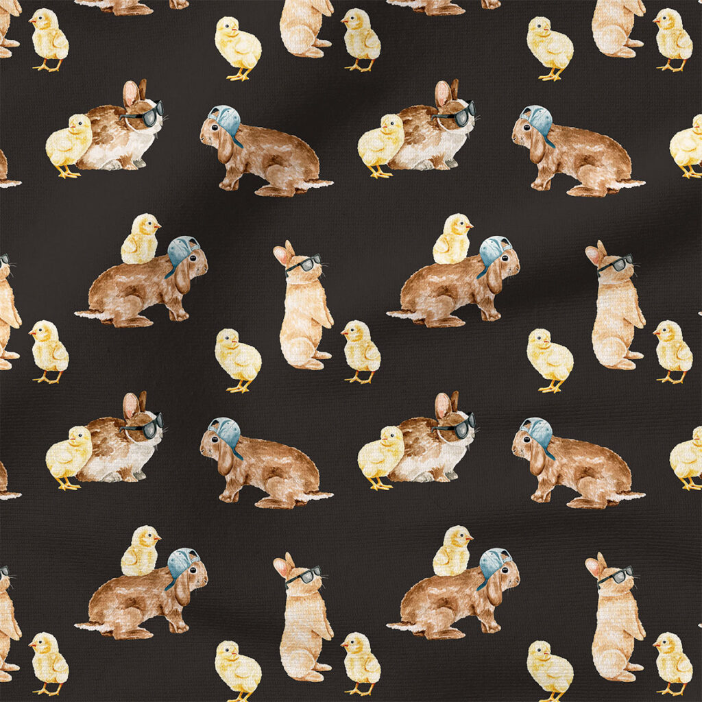 Cool Bunnies and Chicks (Black) | Holiday