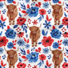 Patriotic Cow Floral | Holiday