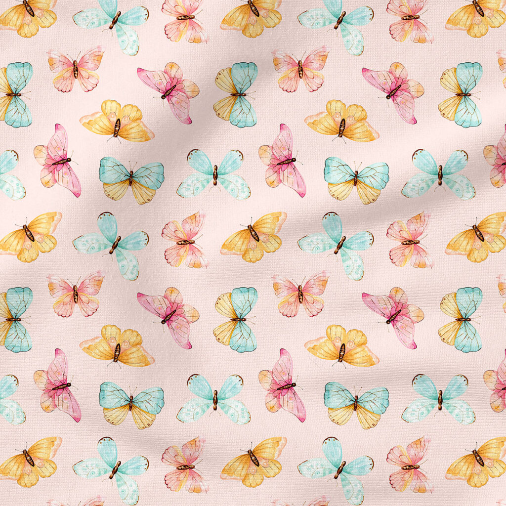 Butterflies (Pink) | Insects Fabric Design | Cate and Rainn