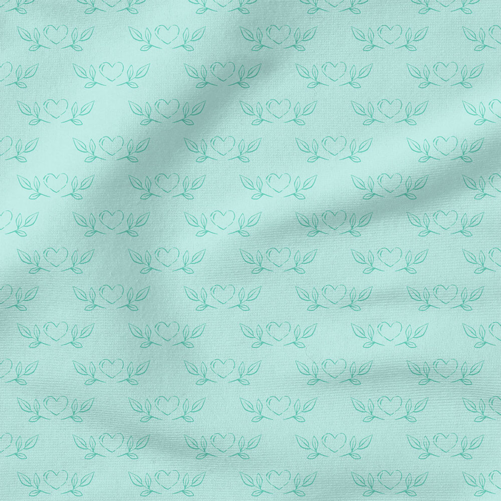 Heart Sketches (Aqua) | Children Fabric Design | Cate and Rainn