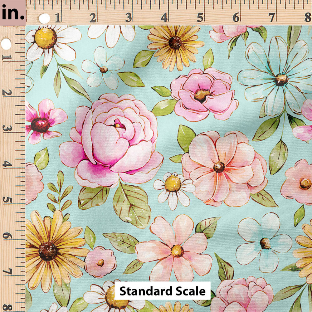 Ruler Scale for Penelope Flowers (Aqua) by Cate and Rainn