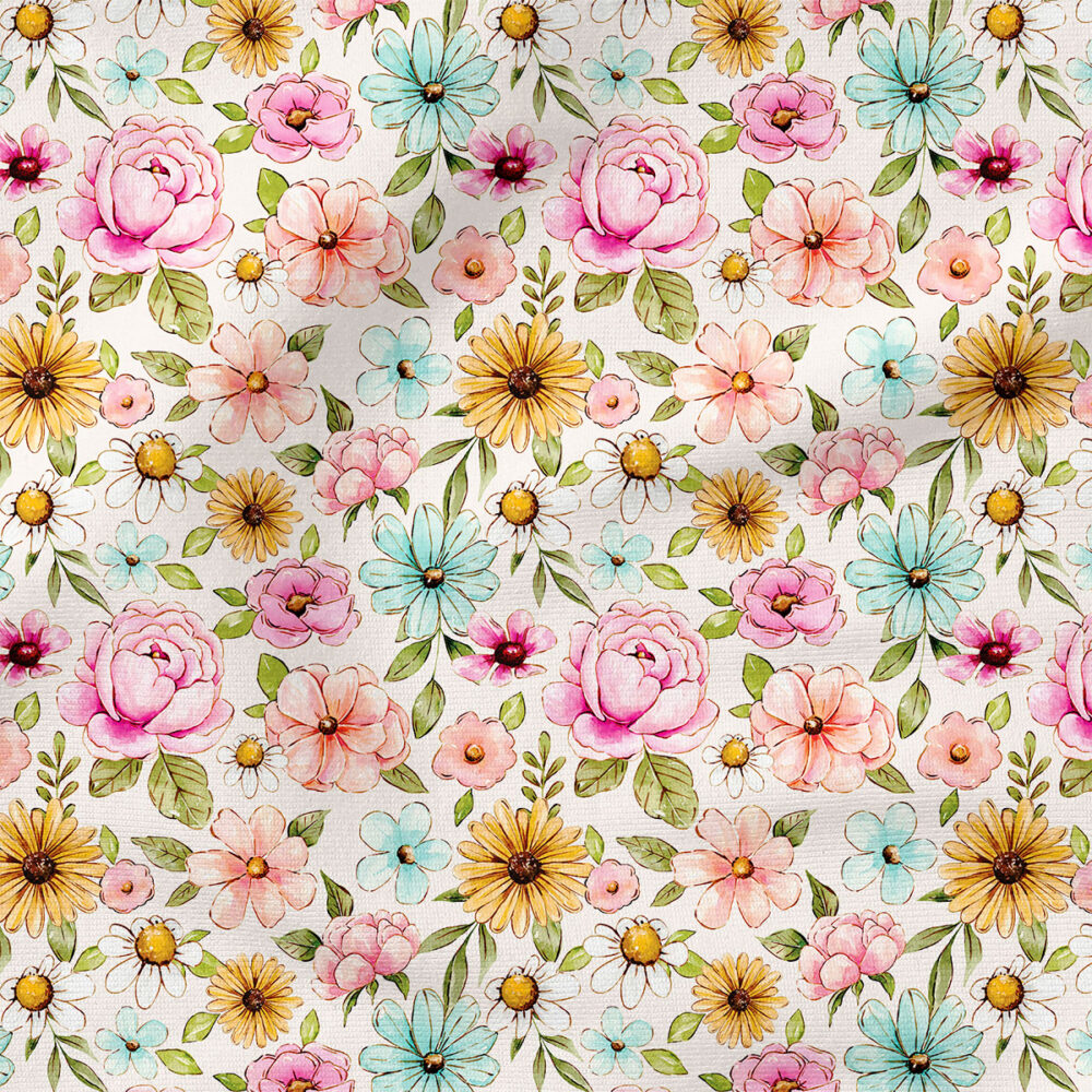 Penelope Flowers (Cream) | Botanical Fabric Design | Cate and Rainn