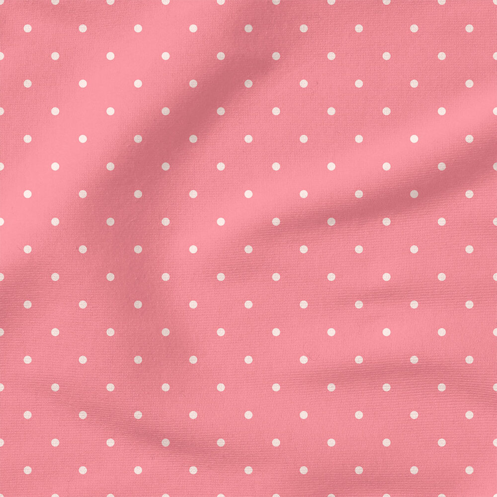 Penelope Polka (Pink) | Stripes and Shapes Fabric Design | Cate and Rainn