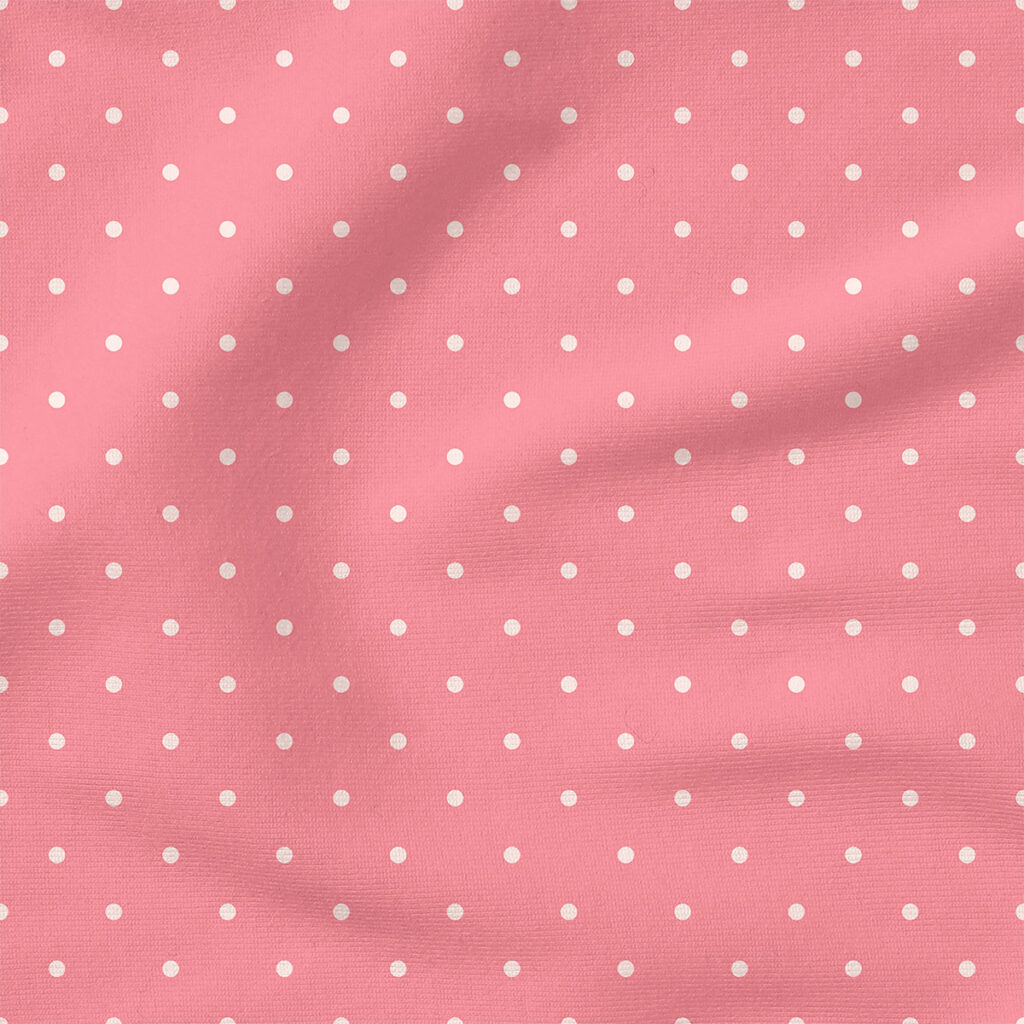 Penelope Polka (Pink) | Stripes and Shapes Fabric Design | Cate and Rainn