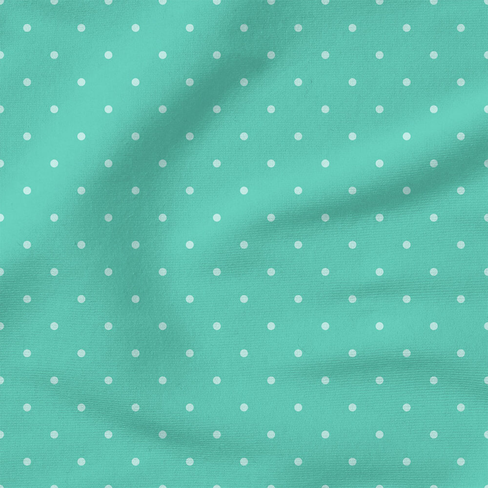 Penelope Polka (Teal) | Stripes and Shapes Fabric Design | Cate and Rainn