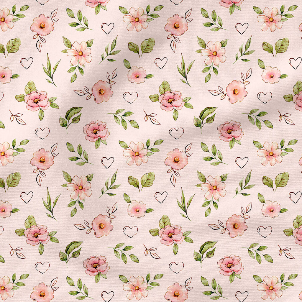 Petite Flowers (Pink) | Botanical Fabric Design | Cate and Rainn