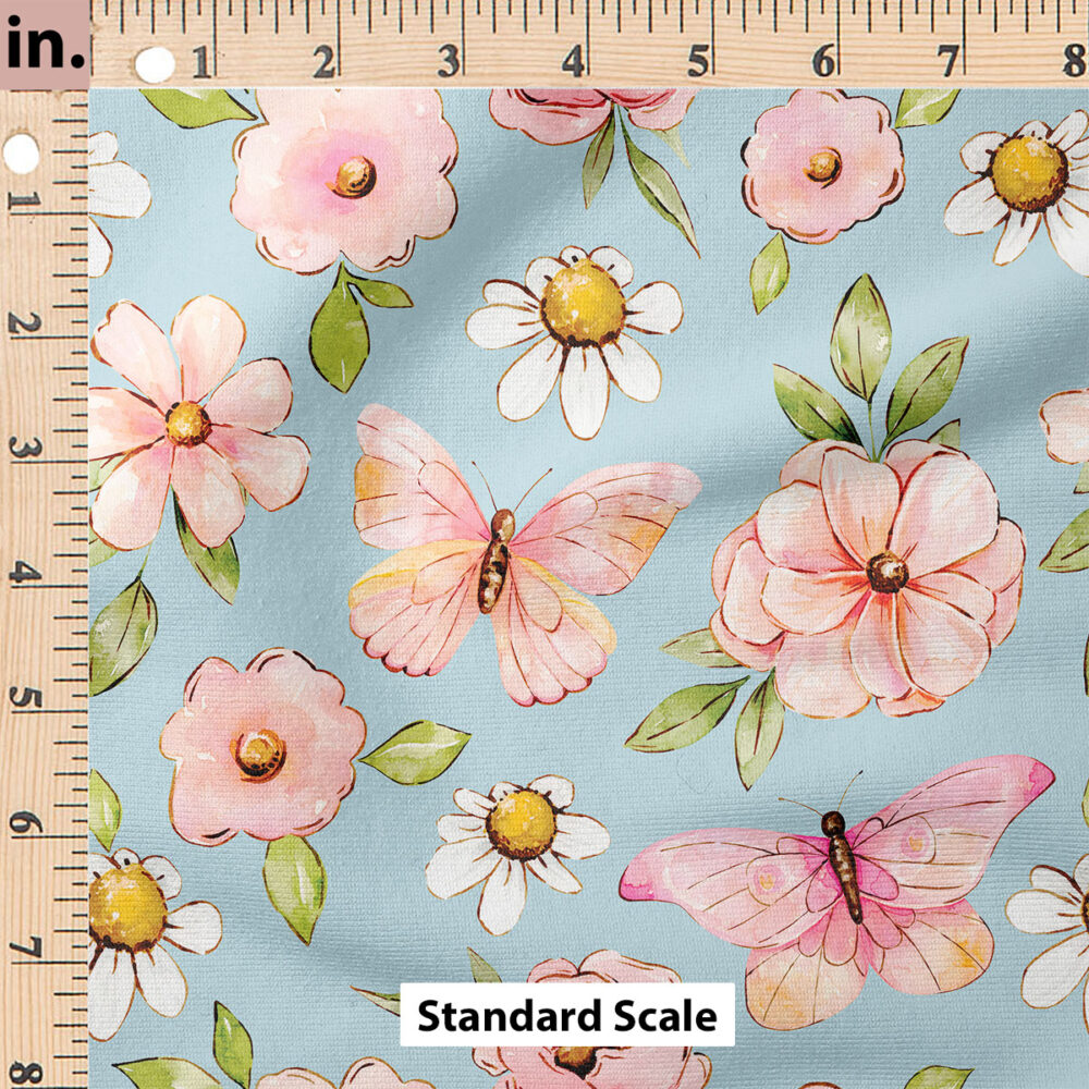 Ruler Scale for Pink Floral (Blue) by Cate and Rainn