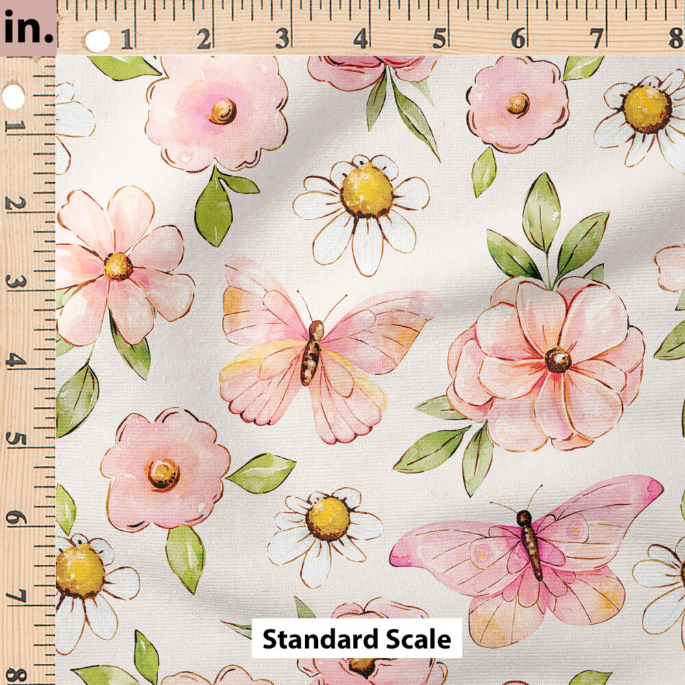 Ruler Scale for Pink Floral (Cream) by Cate and Rainn