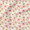 Pink Floral (Cream) | Botanical Fabric Design | Cate and Rainn