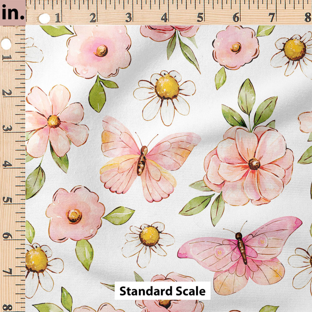 Ruler Scale for Pink Floral (White) by Cate and Rainn