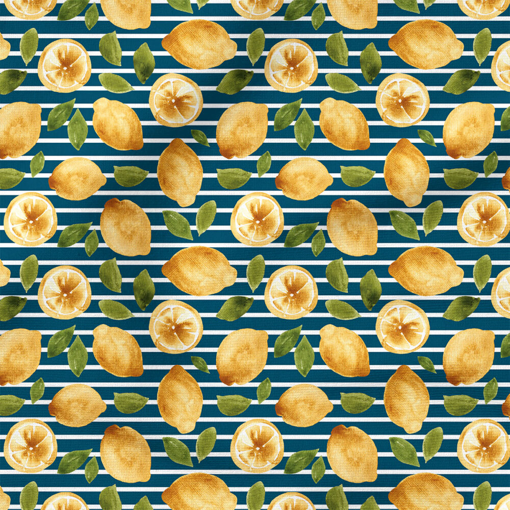 Lemons Stripe (Blue) | Seasonal