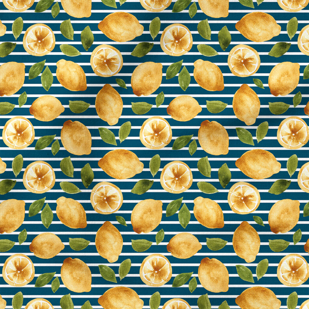 Lemons Stripe (Blue) | Seasonal