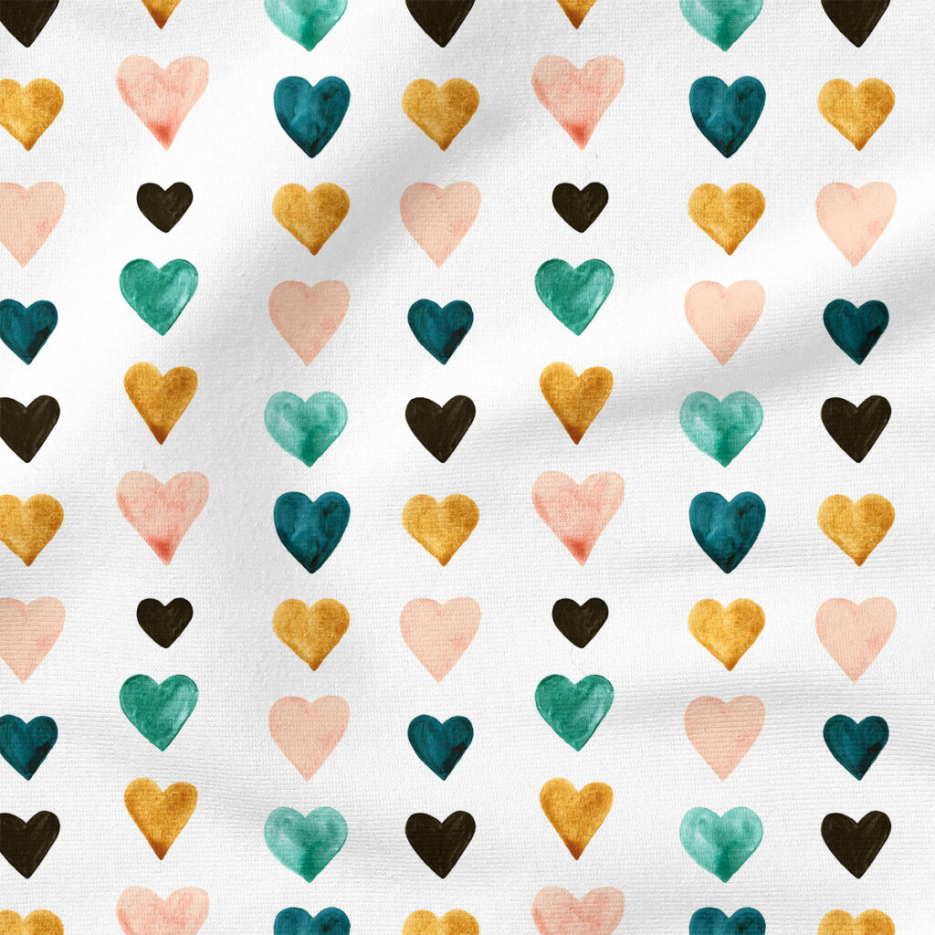 Watercolor Hearts (Colorful) | Seasonal