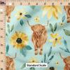 Ruler Scale for Highland Cows Sunflower (Blue) by Cate and Rainn