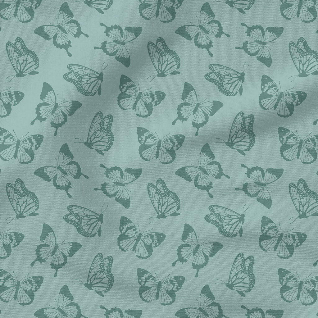 Jewel Tone Butterfly (Light Blue) | Nature Fabric Design | Cate and Rainn